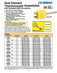 Thumbnail of document Data Sheet - CASS-14U-3-DUAL Dual Element Thermocouple Probe w/Standard Size Connectors